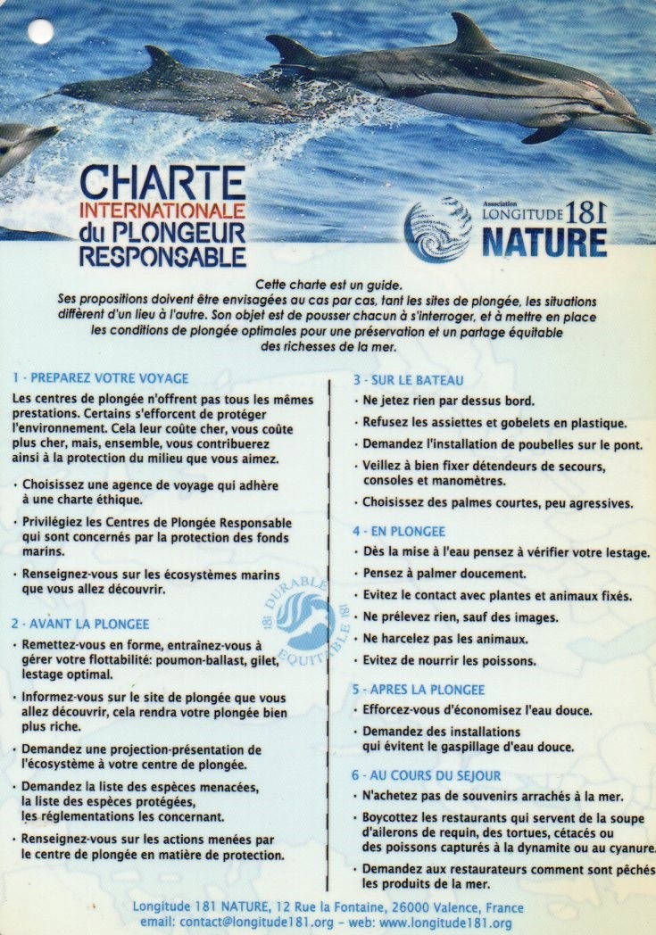 Charte plongeur